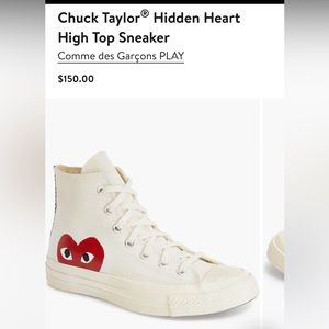NWB Converse Chuck Taylor Hidden Heart High Top Sneaker